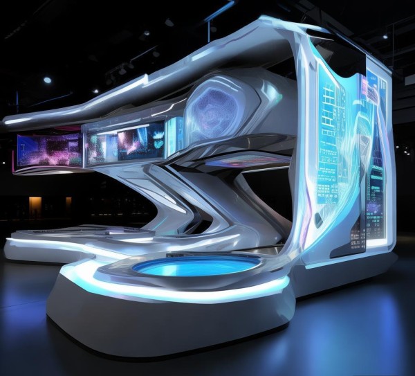 数字形状展会方案设计图，创新视觉与交互体验的融合设计